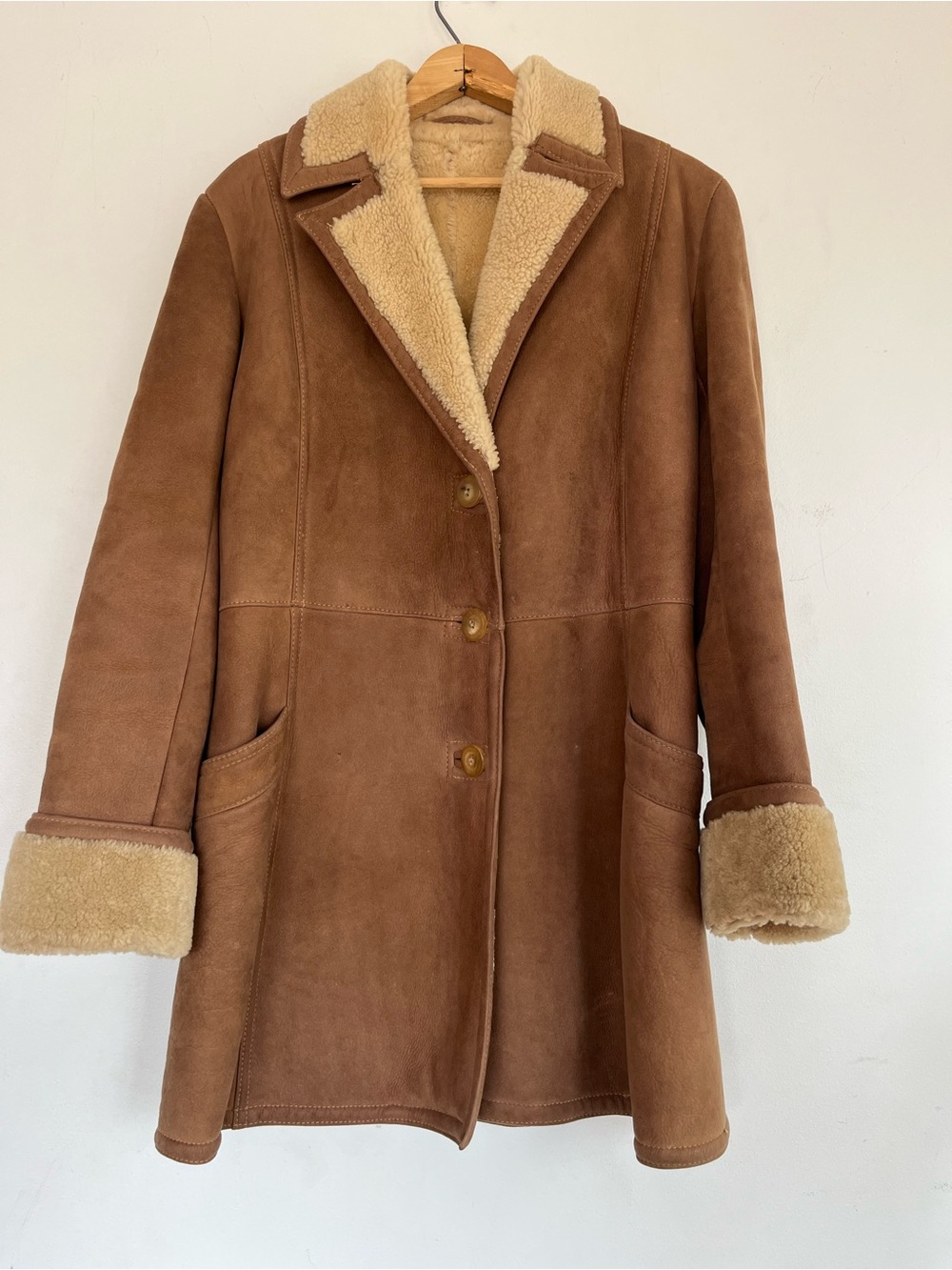 Women's sawyer of napa Shearling Leather Coat in Chestnut Brown - Luxe Warmth